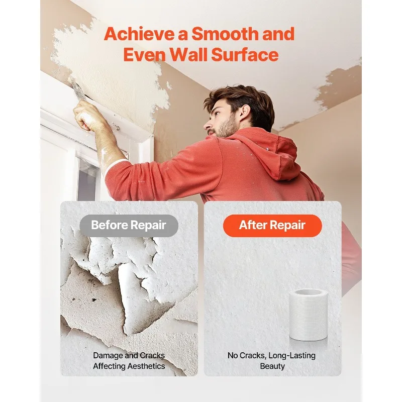 12 Rolls 98.43 ft x 5.91 inch Self-Adhesive Fiberglass Drywall Mesh Tape White