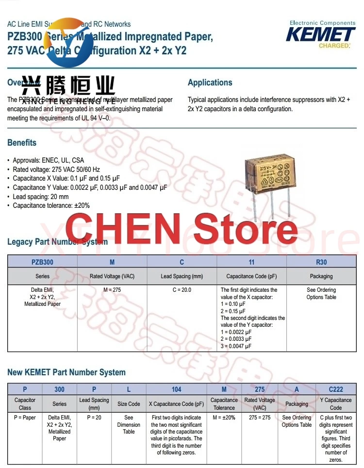 2PCS Finland KEMET RIFA PZB300MC13R30 150NF X2 2X2N2 Y2 275VAC P20MM metallized lmpregnated paper capacitor PZB300 154/275VAC