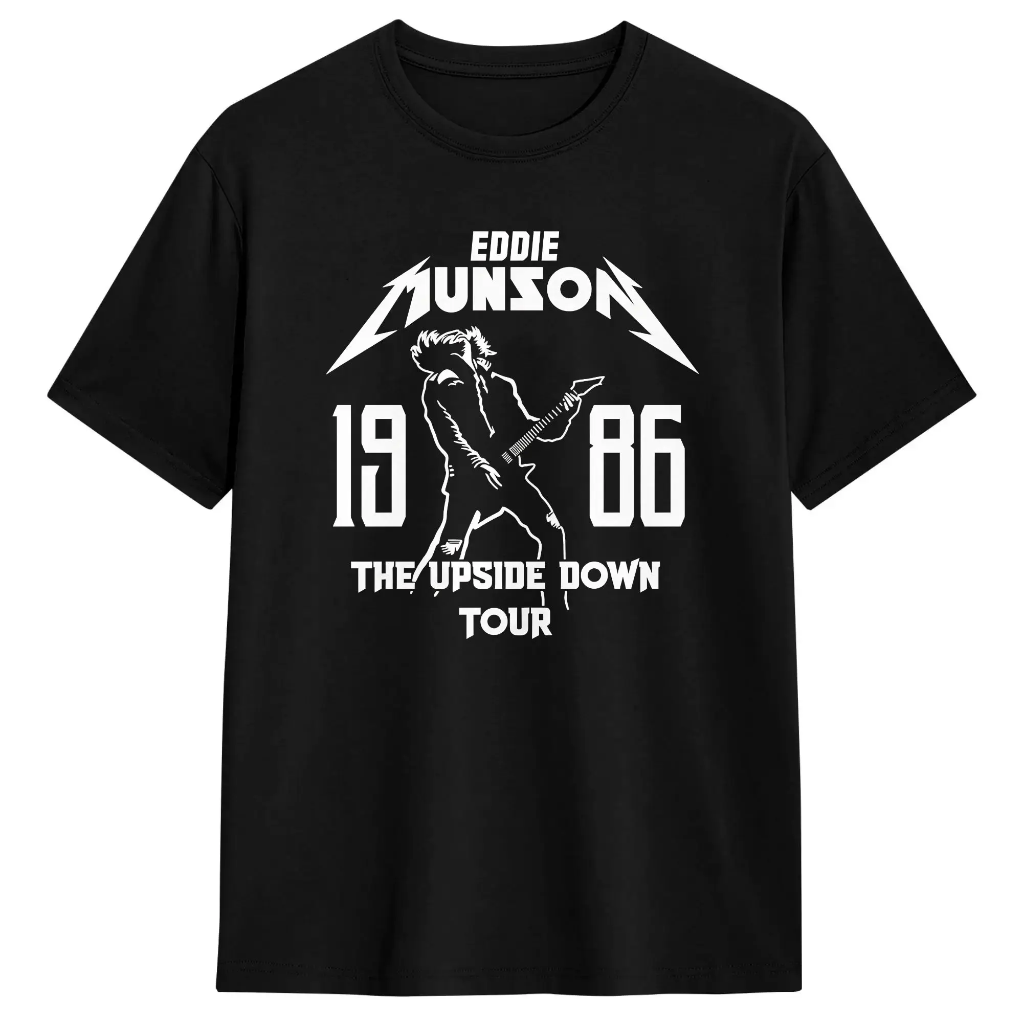 Funny Eddie Munson Upside Down Tour T-Shirts for Men Crew Neck 100% Cotton T Shirts  Short Sleeve Tee Shirt 4XL 5XL 6XL Tops
