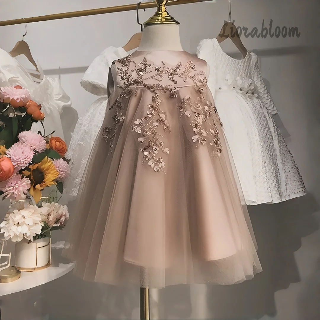 Princess-Style Dresses Elegant Girls' Evening Gowns Flower Girl Dresses Girls' Formal Ball Gowns Intricately Crafted Gowns