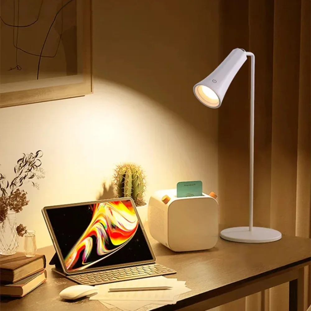 

Table Lamp Stepless Dimming USB Powered Bedroom Study Bedside Lighting Fixture Desktop Decoration Night Light Desk Lights