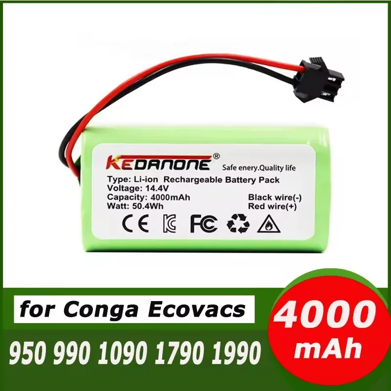 بطارية ليثيوم أيون 14.4 فولت 2600 مللي أمبير في الساعة لـ Conga Excellence 950 990 1090 1092 1190 1790 1990 Robovac 11S 15C 30C Max NETBOT S14 S15
