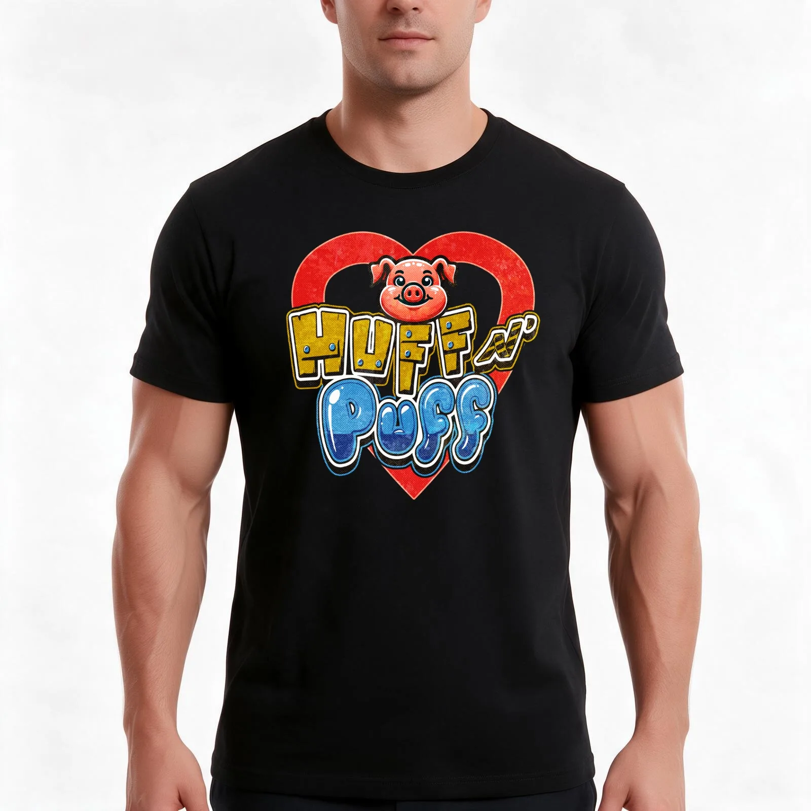 Huff N Puff Slot Machine Tribute T-Shirt Summer Casual Cotton Tee Oversized Streetwear Tops Vintage Graphic Print