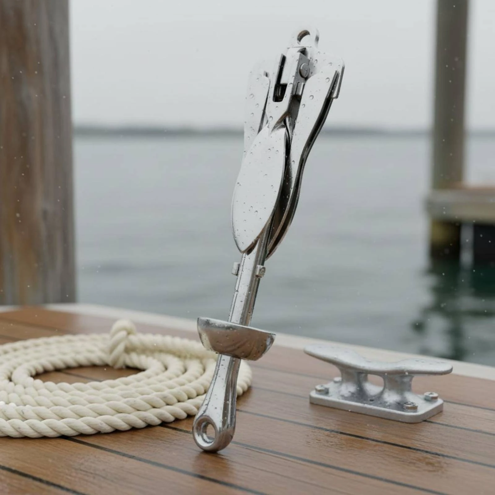 316 Stainless Steel Anchor Heavy-Duty Umbrella Anchor Mooring Gear Mirror Polished Marine Hardware Compact