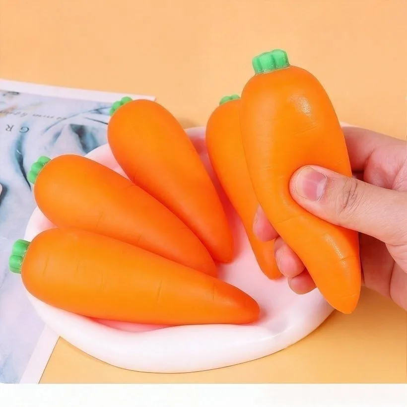 Flour Carrot Stretch Squeeze Toy Weiches Elastisches Stressabbau-Fidget-Drückspielzeug Musikfreisetzungs-Spielzeug Sensorische Entspannung für Erwachsene – Detail 2