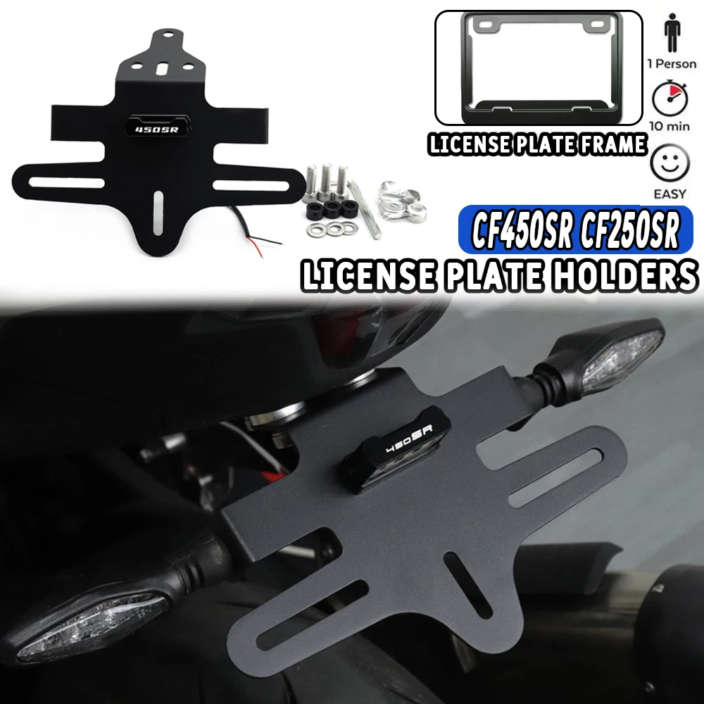 

New CF450SR License Plate Holder Motorcycle Tail Tidy For CFMOTO 450SS 450SR SS 250SR CF450NK adjustable Short number plate hol