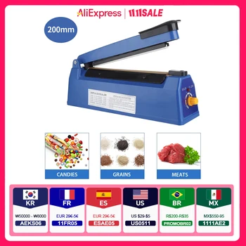 Impulse Sealer Manual Heat Sealer Machine for 8 inch Plastic Bags, Shrink Wrap Bag…