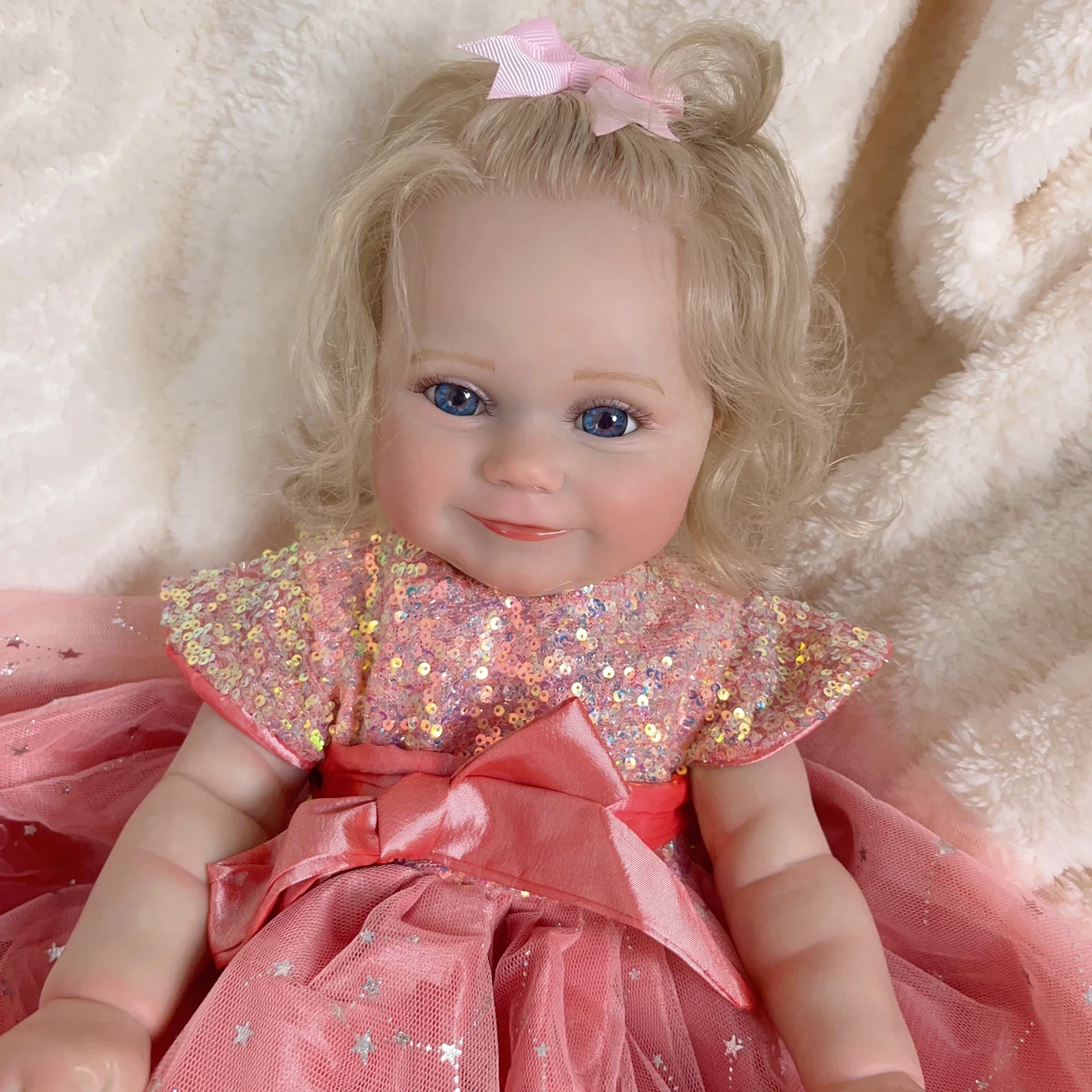 50 سنتيمتر تولد من جديد دمية طفل دمية-كامل سيليكون الفينيل فتاة الجسم-20 بوصة ثلاثية الأبعاد رسمت الجلد واقعية دمية لعبة هدية الكريسماس