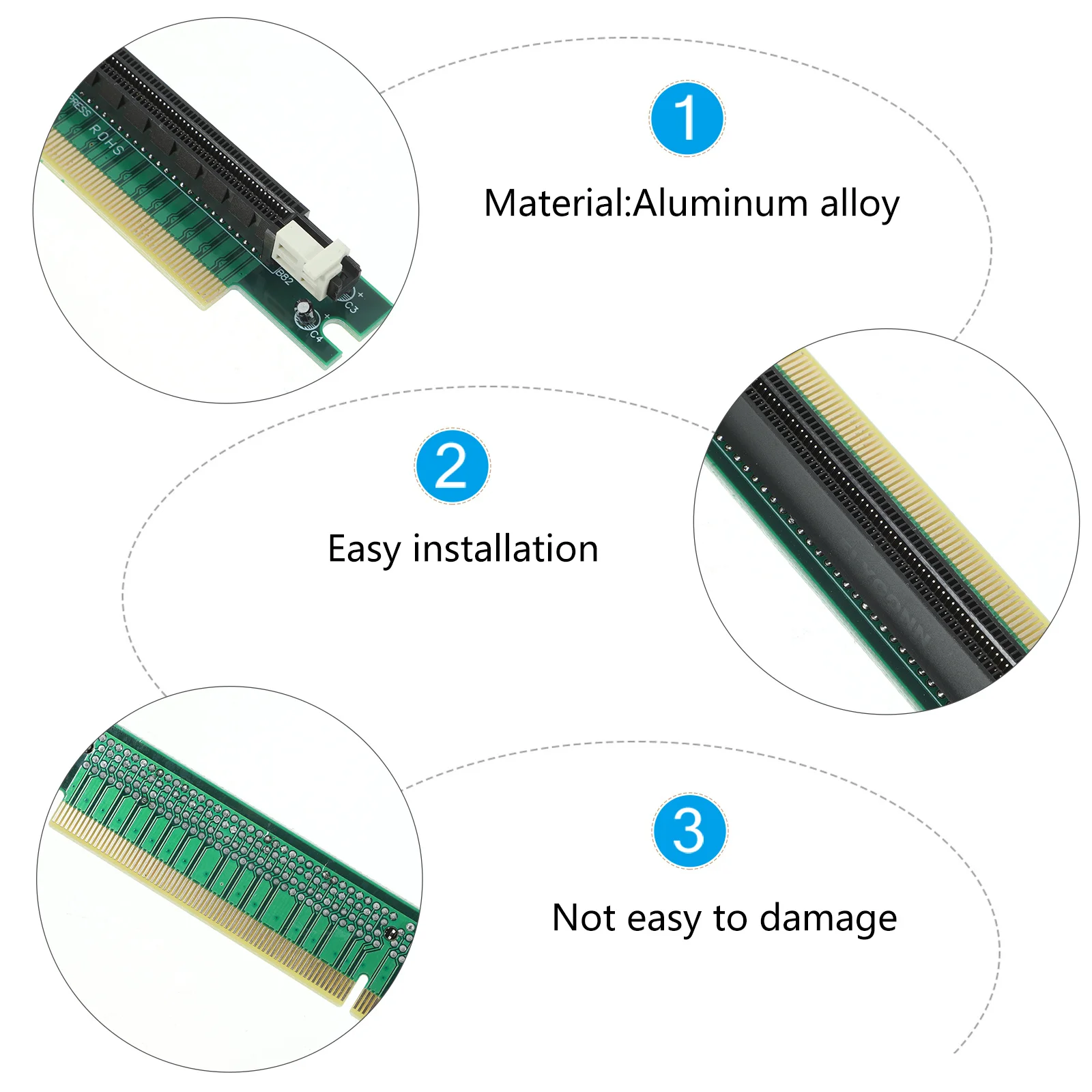 

Подъемник графического процессора Pci-E 90-градусная карта адаптера Pci Express Удлинитель Надежный горный подъем для сервера тестирования видеокарты