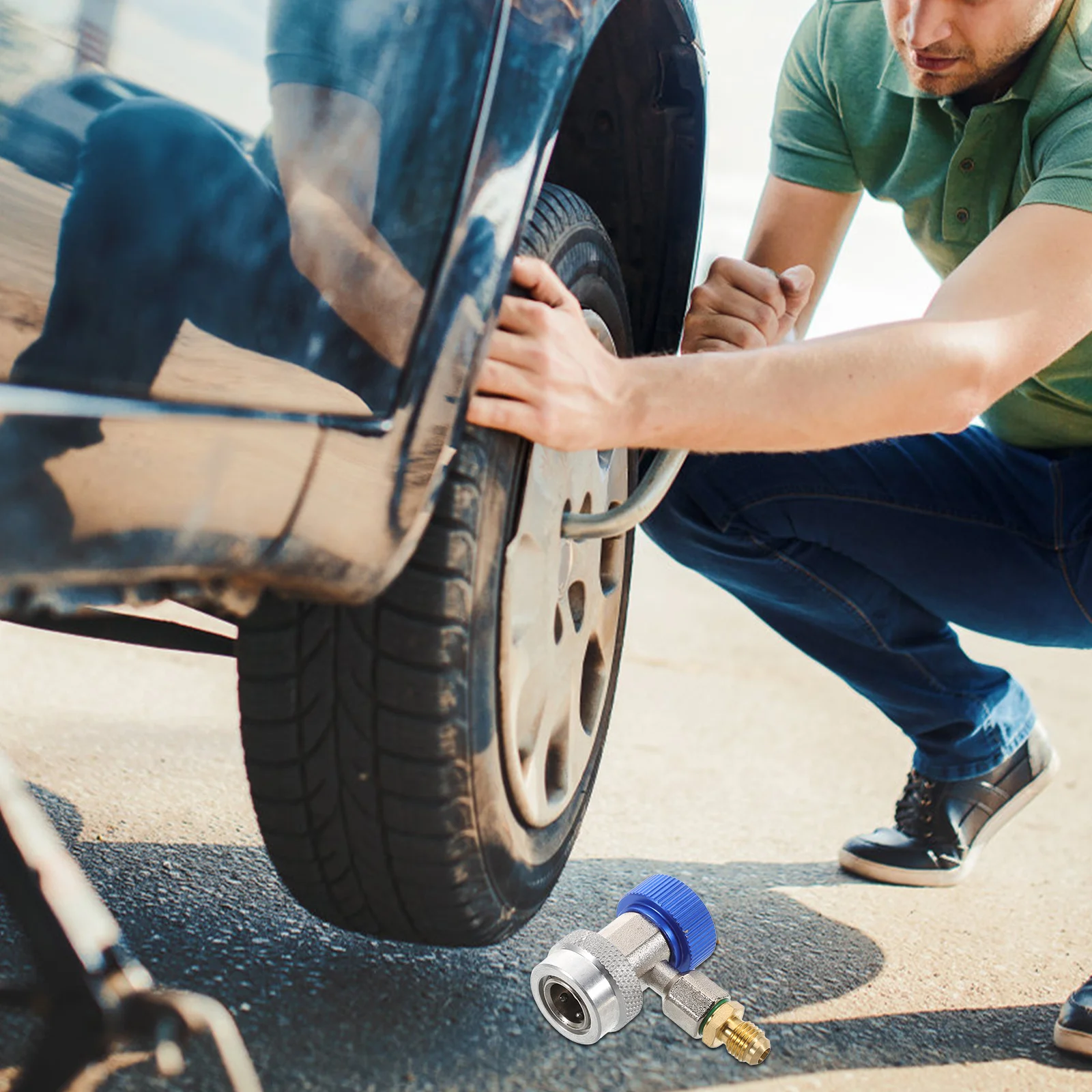 محول مقرنة تيار متردد سريع التوصيل من النحاس لنظام تكييف هواء السيارة أداة تركيب سريعة متوافقة مع متعددة #2