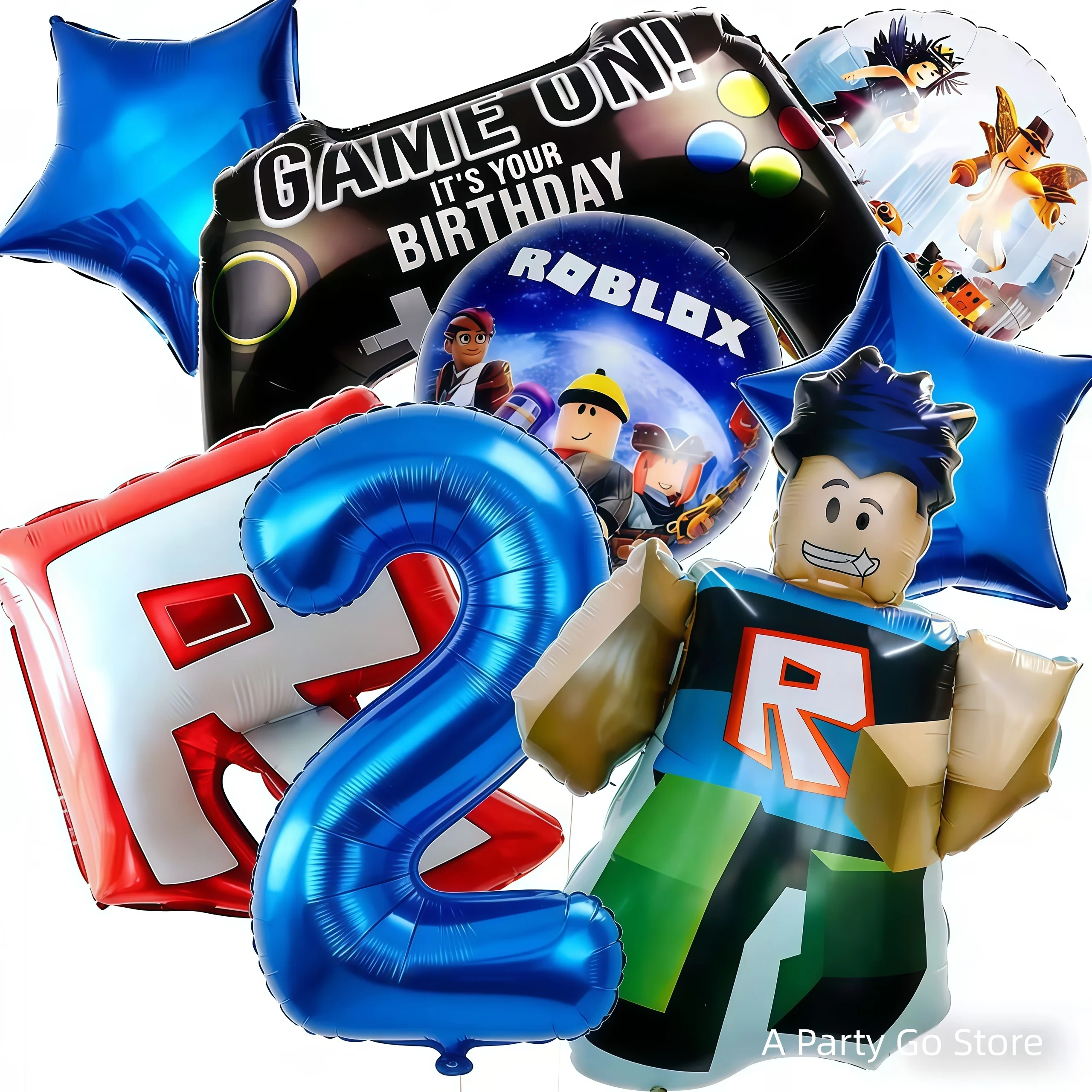 Roblox Ballonnen Cartoon Game Roblox Set Jongensballonnen Cartoon Dubbelzijdig gevormd Verjaardagsfeestje Decor Babyshower Nummer