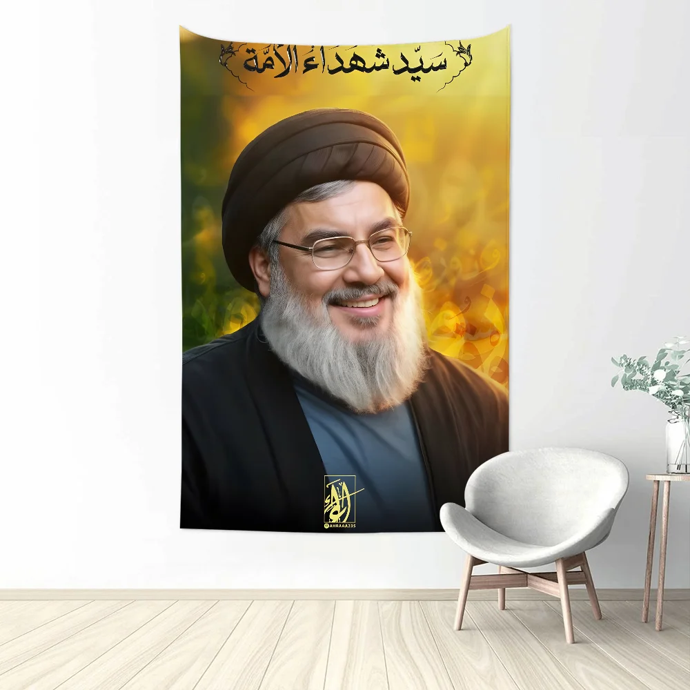 lebanon Hassan Nasrallah Tapestry Tapestry Wall Hanging Room Decor Background Cloth Decorative Blanket