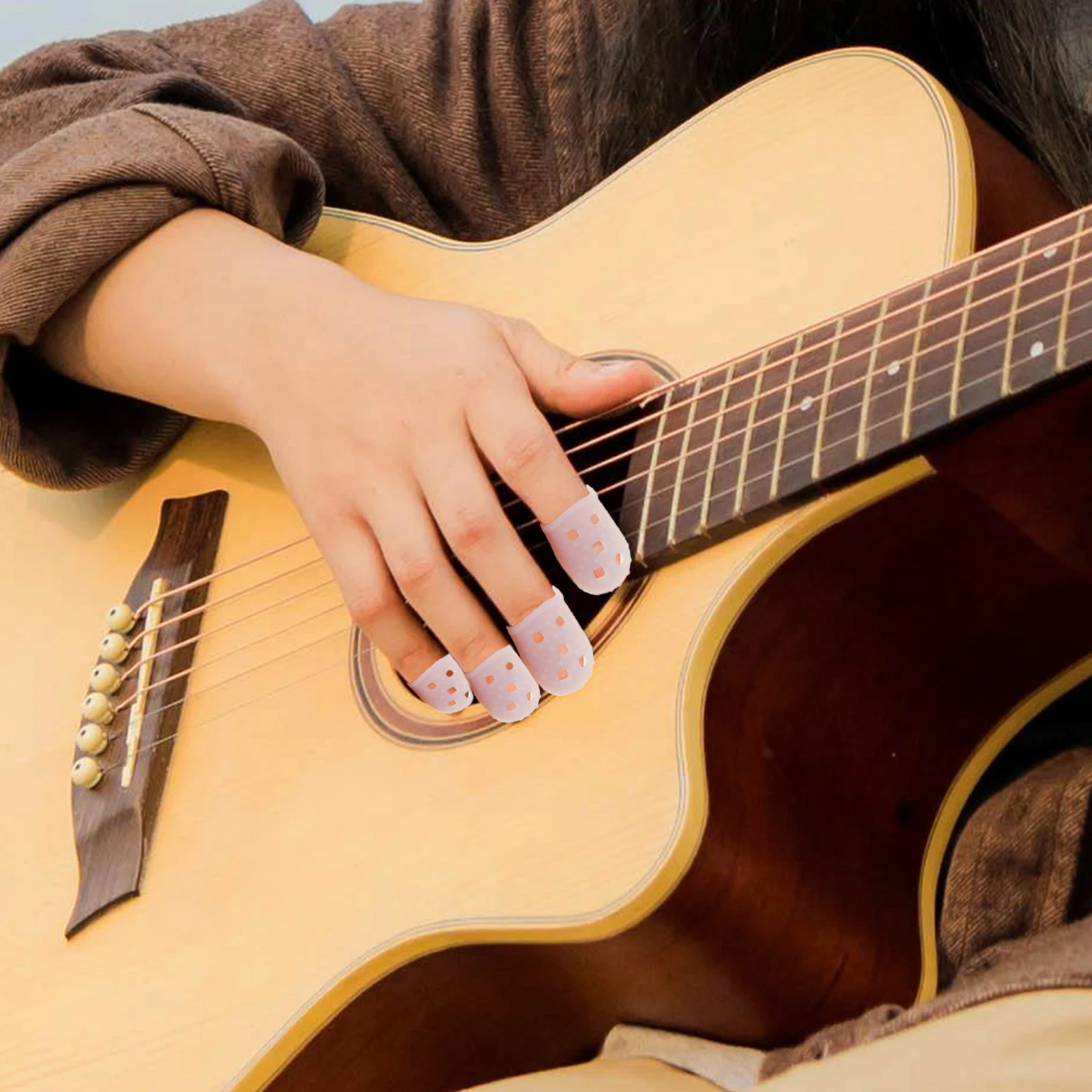 

10Pcs Kalimba Finger Covers Silicone Thumb Protectors Flexible Finger Sleeves Protective Caps for Long Practice