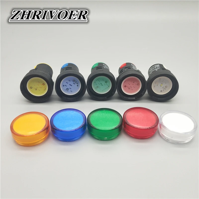 16 مللي متر 22 مللي متر AD16-22D/S 16C LED مؤشر الطاقة ضوء العام مصباح إشارة التيار المتناوب/DC12V24V36V48V110V220V380V أخضر أحمر أزرق أبيض أصفر