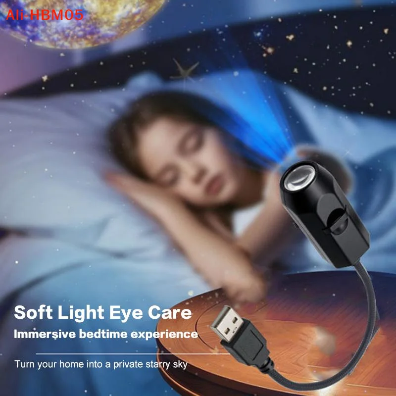 (HB05)USB Ceiling Moon Earth Galaxy Projection Atmosphere Light Starry Sky Lamp Night Light Romantic Bedroom Decoration