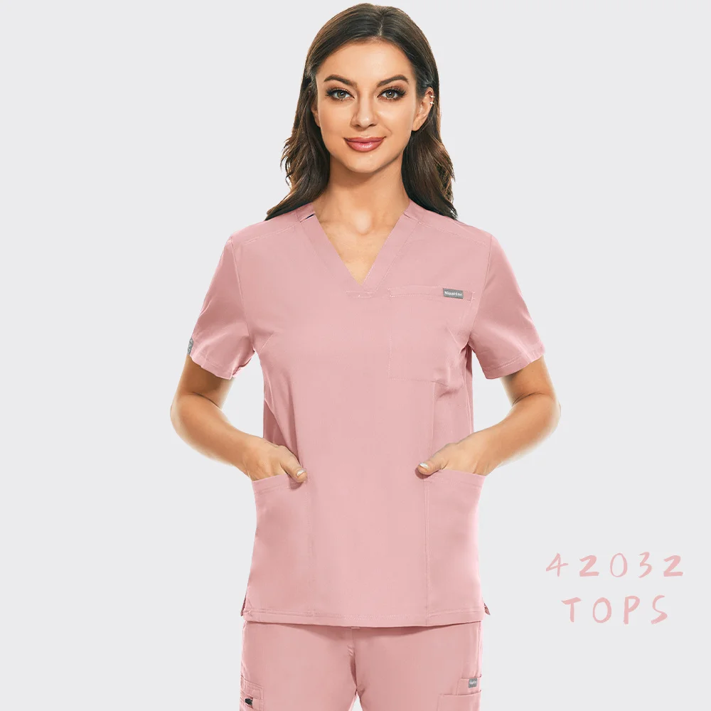 Nurse Uniform Women Shirts Medical Scrubs Tops High Quality Men Pet Grooming Care Workwear Operating Room Surgical Blouse