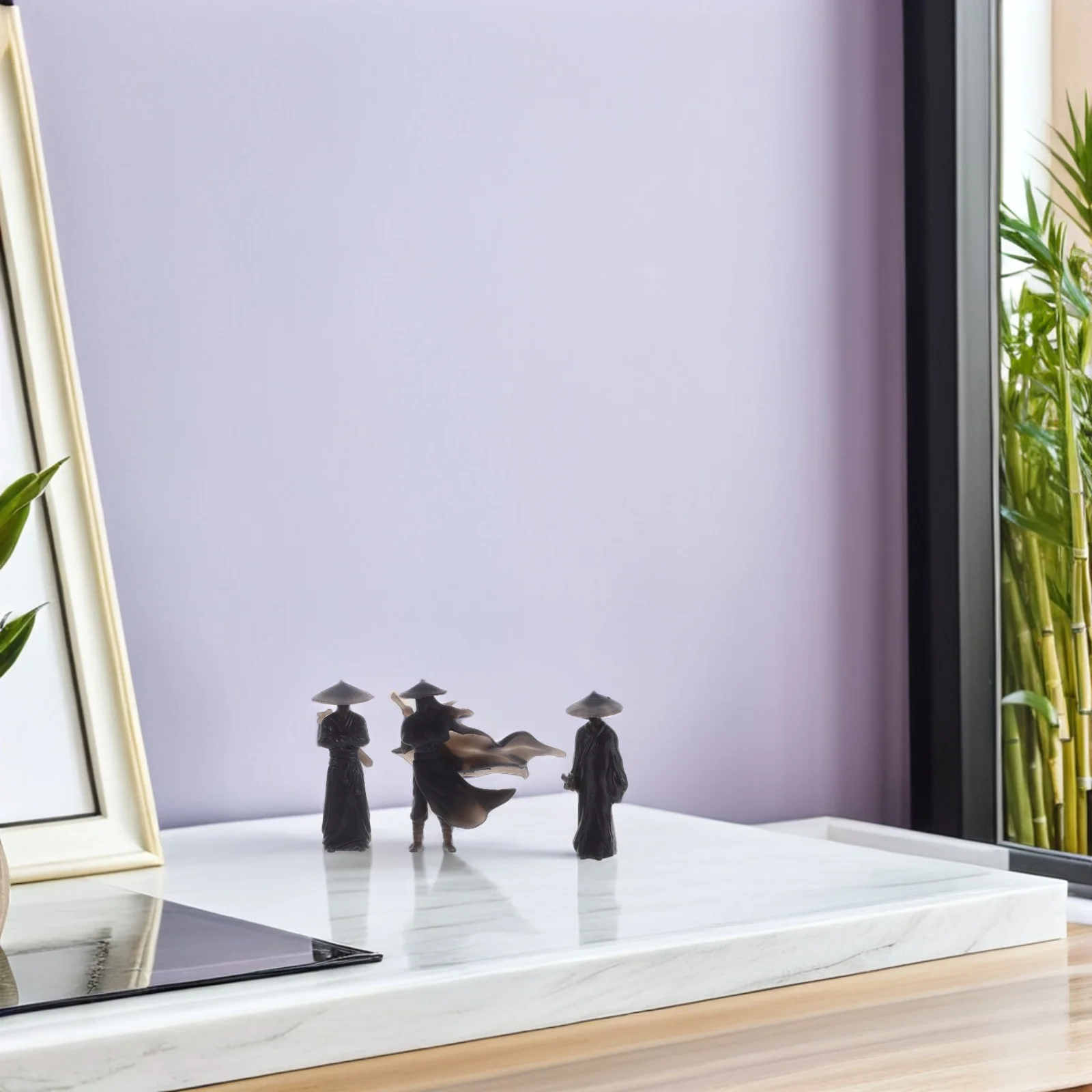 

6Pcs Sword Man Mini Chinese Decorations Ancient Asian Warrior Statue Office Truck Dashboard Car Interior Desktop Ornament