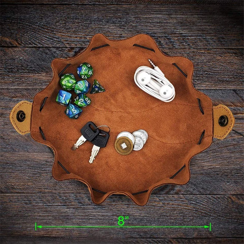 PU Leather Dice Bag Tray Jewelry Packing Drawstring Pouches For Role Playing Game Coin Storage Bag Multipurpose Portable Pouch