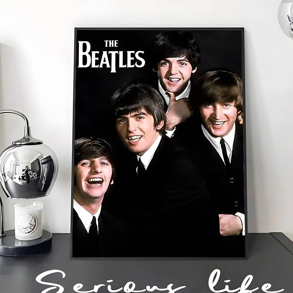 Famous Band The Rock B-Beatles DIY Sticky Poster Fancy Wall Sticker for Living Room Bar Decoration Wall Decor