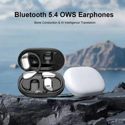 AI intelligente vertaling Bluetooth 5.4 oortelefoon oorhangend OWS digitaal display draadloze beengeleiding waterdichte headset