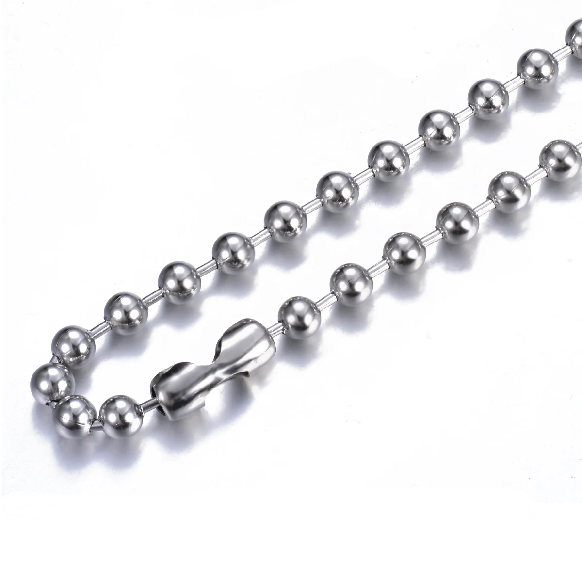 Silvery Round Ball Chain Stainless Steel Accessories for DIY Necklace Bracelet Dog tags Waterproof No Fading Connectors