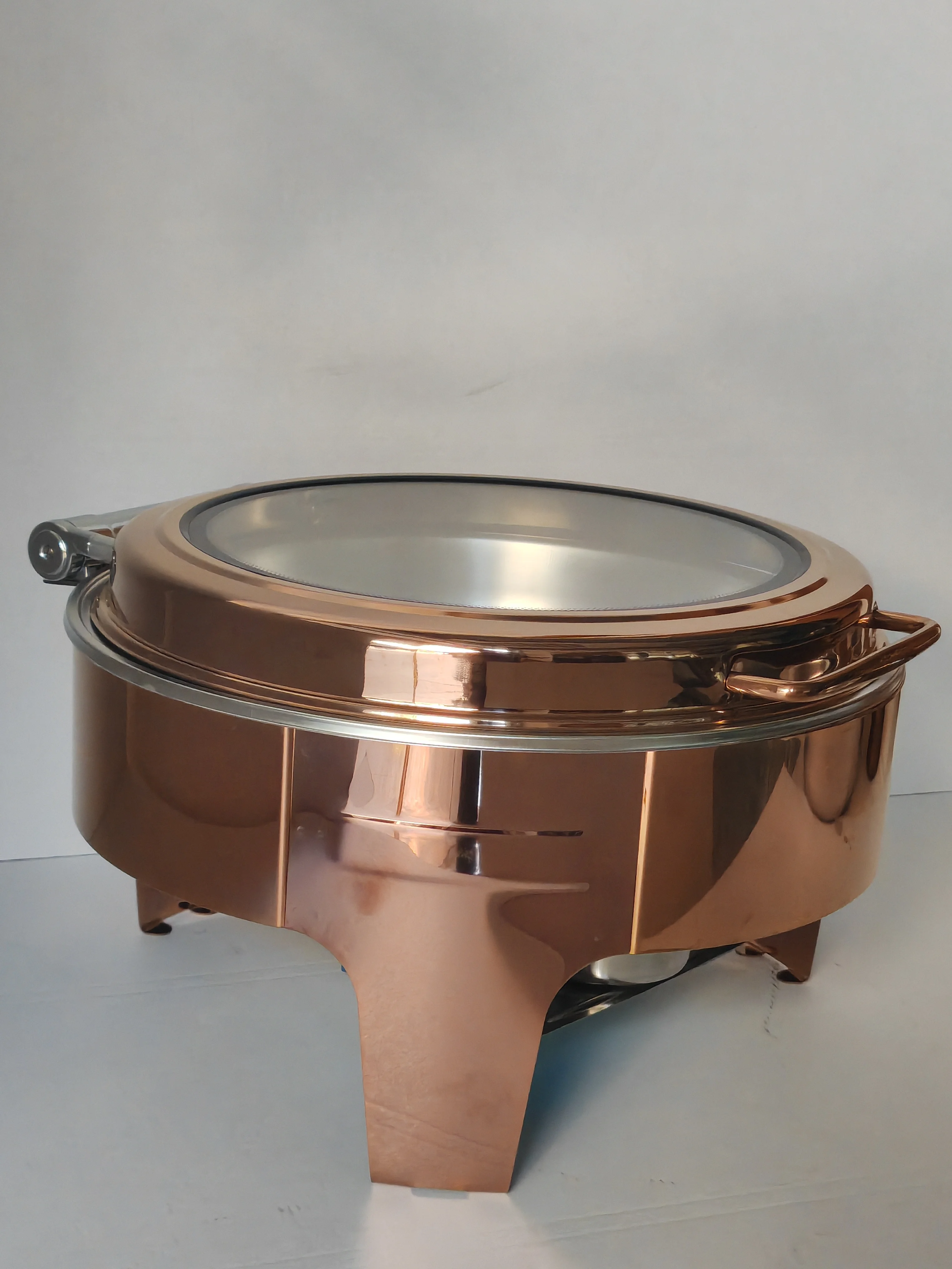 Stainless Steel Buffet Hot Pot 6L Rose Gold Modern Fast Food Heater Commercial Hotel