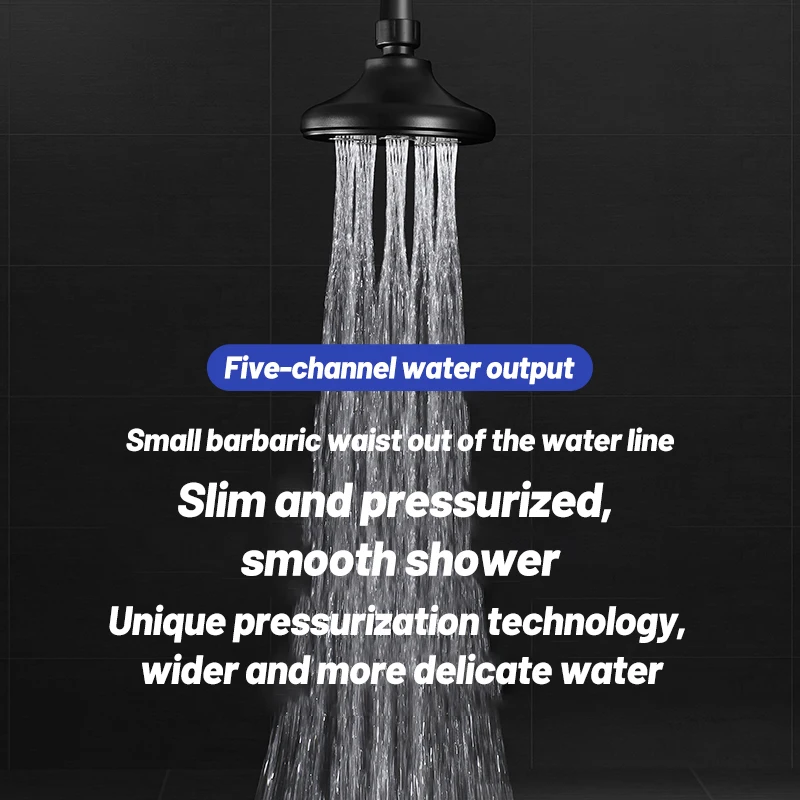 NEW Black High Pressure Mini Rainshower Magic Water Flow Rainfall Shower Head Water- saving Bathroom Accessories Showerhead