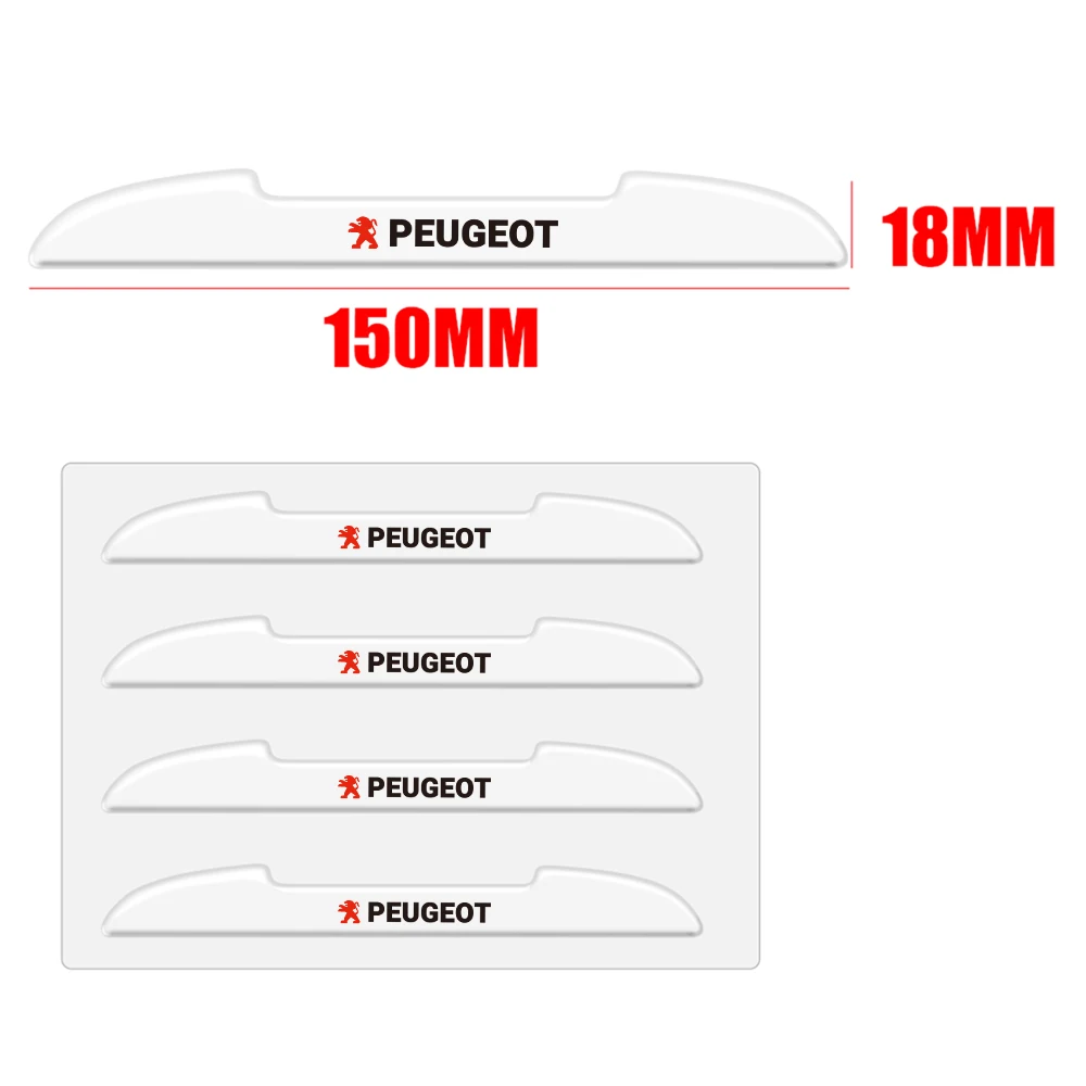 4PCS Car Door Collision Prevention Bumper Strip Protector Sticker Center Cover For Peugeot 308 408 508 208 3008 2008 206 307 207 view 6