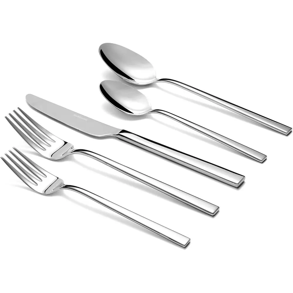 

8-Piece 18/10 Stainless Steel Silverware Set with Mirror Finish, Dishwasher Safe, Ideal Mother's Day Gift