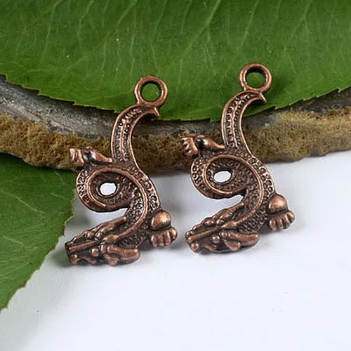 

20pcs antiqued copper-tone dragon design charms h2150