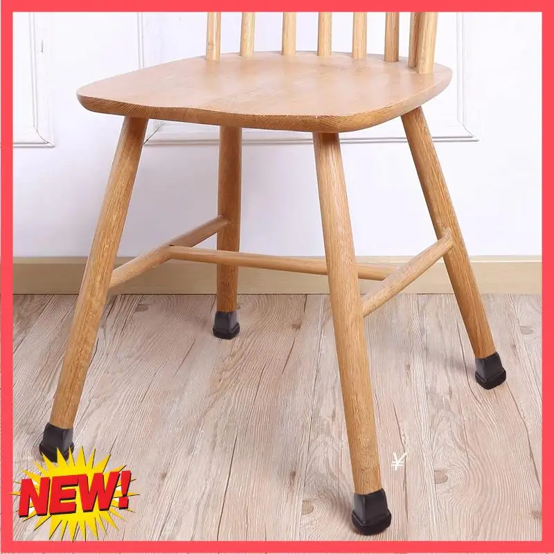 

B17C 16 Pcs Brown Silicone Chair Leg Floor Protectors, Square Chair Leg Caps With Wrapped Felt