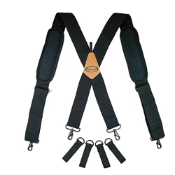 Tirantes de cinturón de herramientas, tirantes de trabajo, correas ajustables flexibles con hombros acolchados móviles con 4 accesorios de bucle