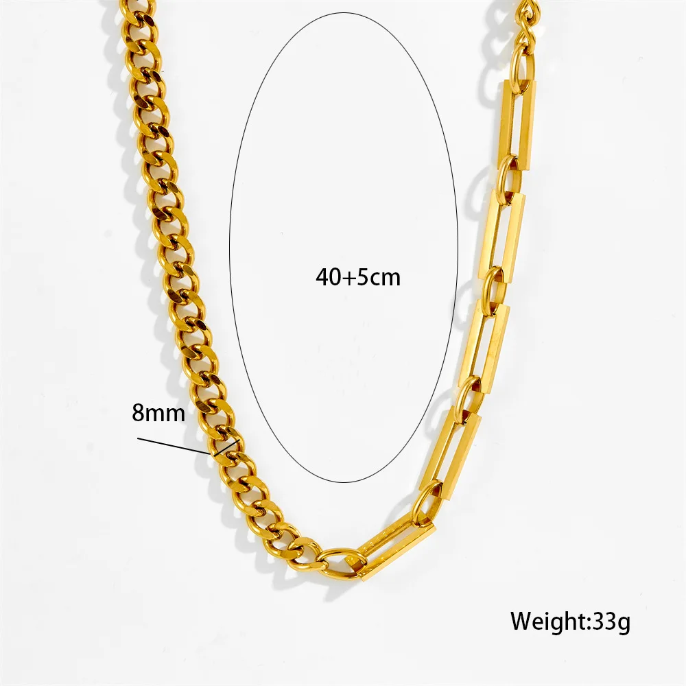 316L Stainless Steel New Fashion High-end Jewelry Hip Hop Minimalism Charm Thick Cuba Chain Choker Necklaces Bracelets For Women