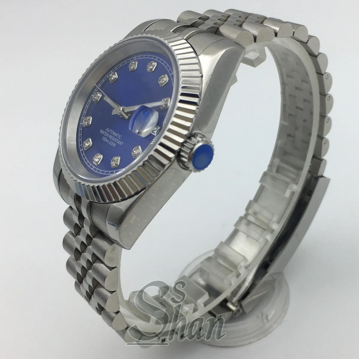 Luxury 36mm/39mm Men's Automatic Watch, NH35A Movement, Diamond Indices, Sapphire Crystal, Date Window, 100M Water Resistant