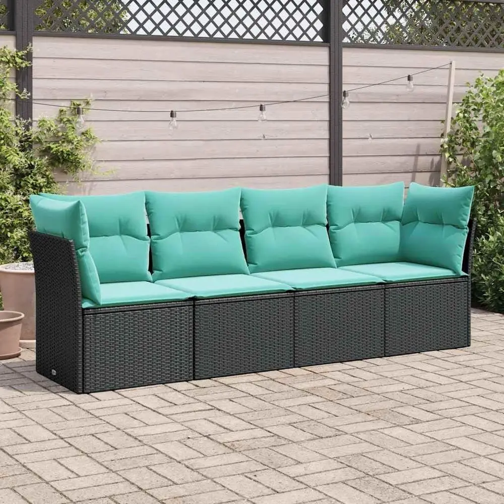 

Black Rattan Outdoor Patio Furniture Set with Steel Frame, 24.4 Deep Seats for Garden, Backyard, Balcony