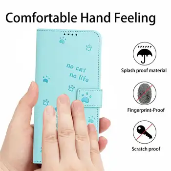 Kožené pouzdro s motivem kočky s popruhem pro XCover 7 5 4 6 Pro, flipové pouzdro s motivem kočky pro Samsung Galaxy Note 20 Ultra Note 10 9 8 5G 8 nejlepší prodej Samsung Galaxy Xcover 7 - №2