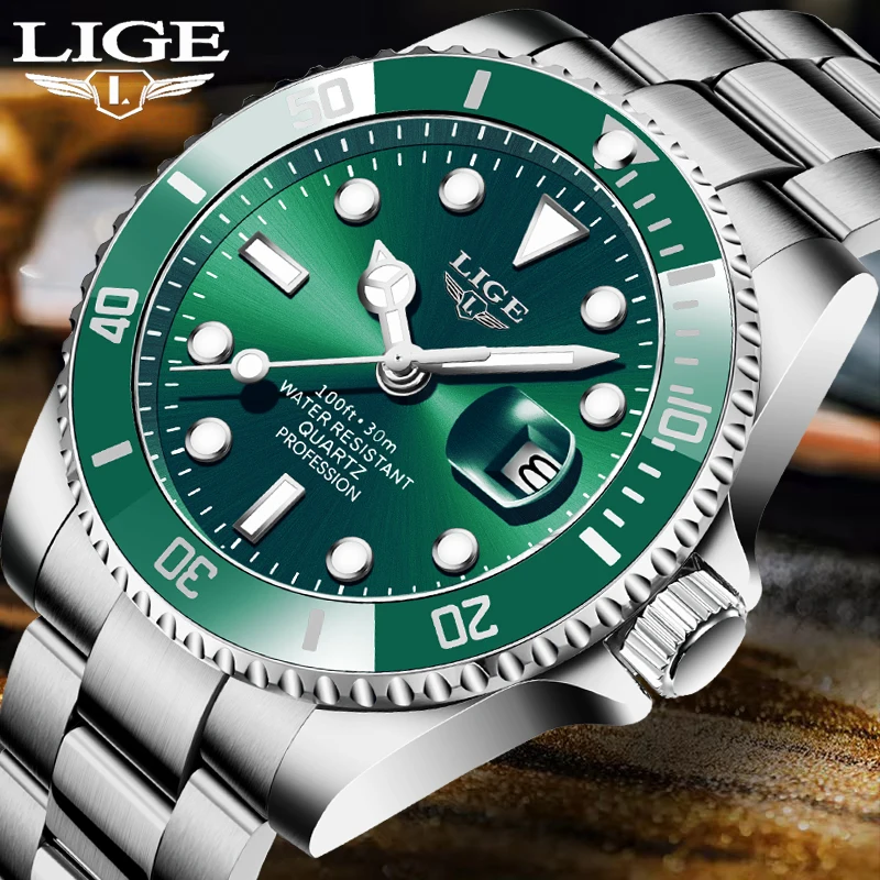 

LIGE Business Watch Men Fashion Military Waterproof Men's Quartz Wristwatches Top Brand Luxury Sports Chronograph Reloj Hombre