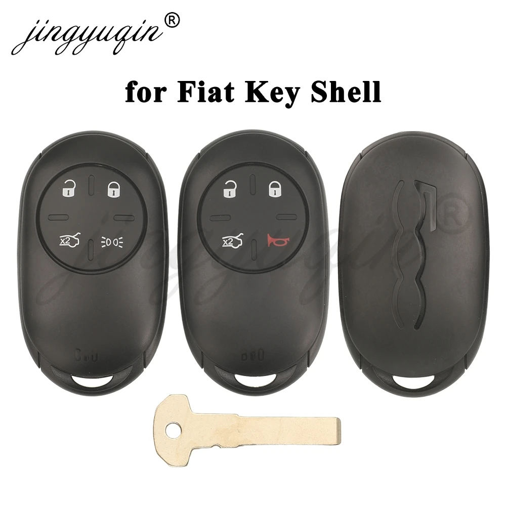 jingyuqin For Fiat 500E 500 2020 2021 2022 2023 2024 2025 Smart keyless Car Key Shell Case Replacement Uncut Blade LTQFI7PE