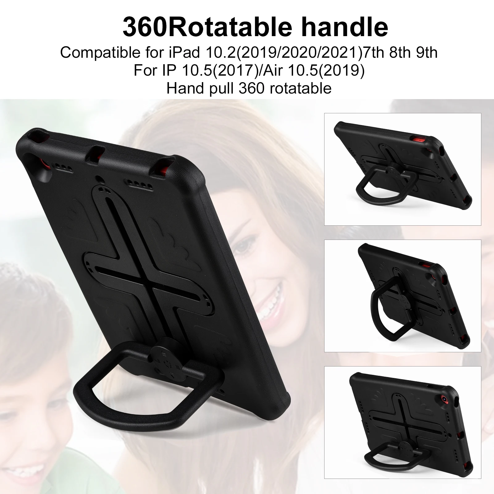 Horizontal and Vertical Stand Tablet Case For iPad 9th 8th Gen 10.2 Inch 360 Degree Rotation EVA Shockproof For Pro 10.5 Air 3