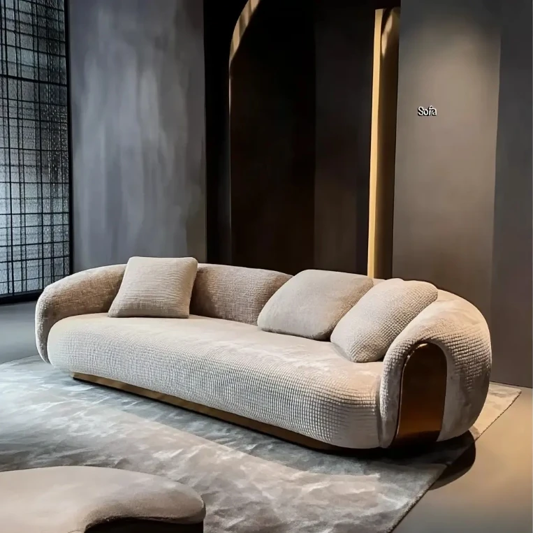 

yi-Modern Rectangular Wood Frame 2 Seat Sofa for Living Room and Villa Hotel Lobby Office Reception Big Couch#