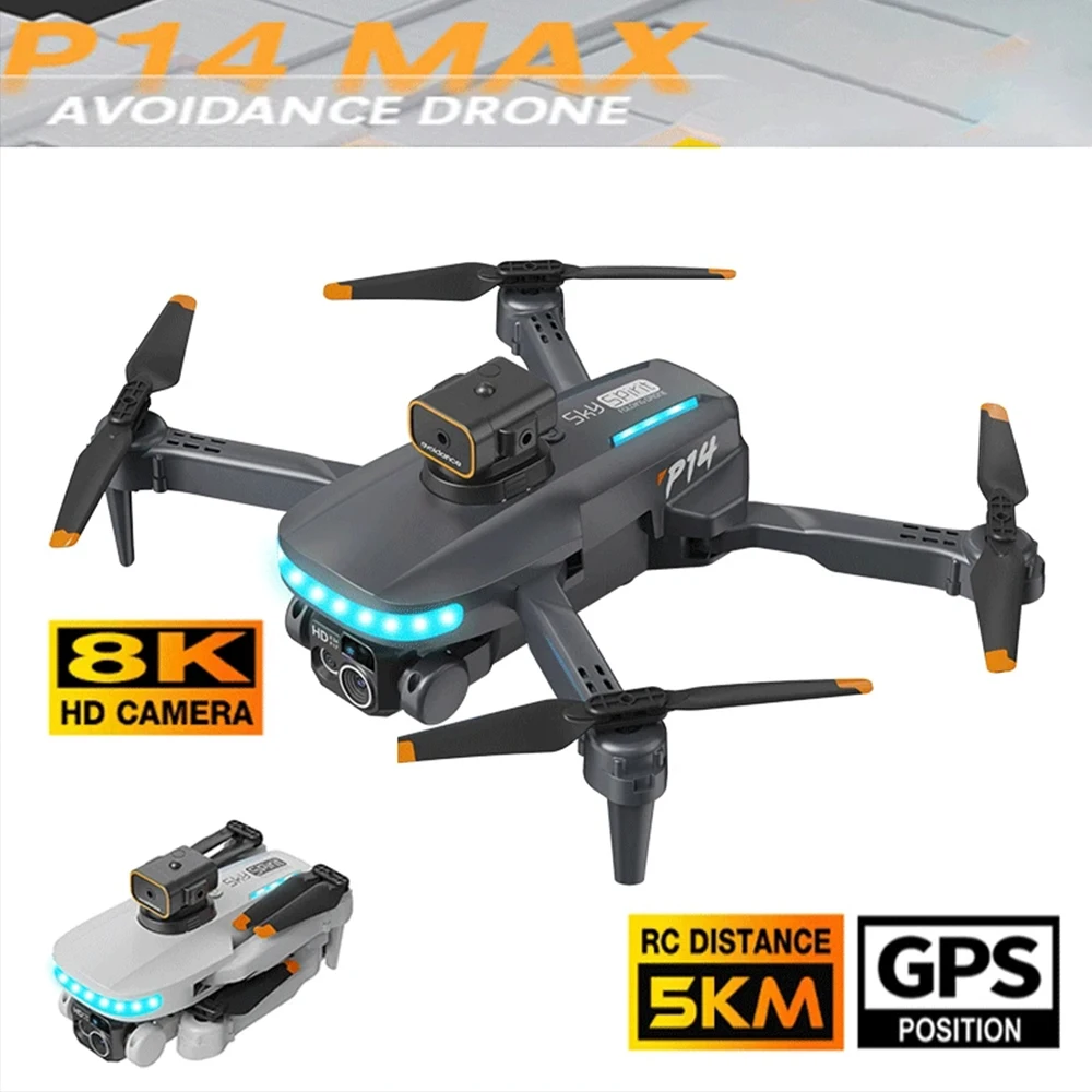 Nuovo P14 Mini Drone 4k Profesional 8K HD Camera evitamento ostacoli fotografia aerea flusso ottico pieghevole Quadcopter regali giocattoli