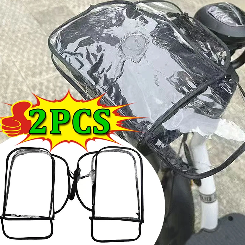 2PCS PVC Winter Waterproof Motorcycle Handlebar Sleeve Supplies Handle Cover Muff Arm Heat Resistant Warm Biker Gloves