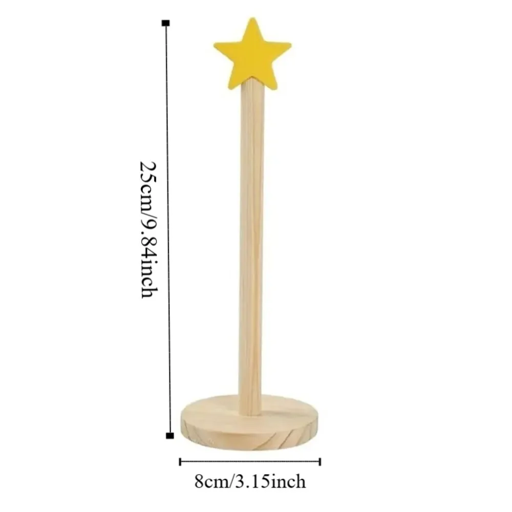 4Pcs Wooden Head Rope Storage Rack Cute Multi-purpose Hair Scrunchies Hairpin Organizer Star Style Vertical