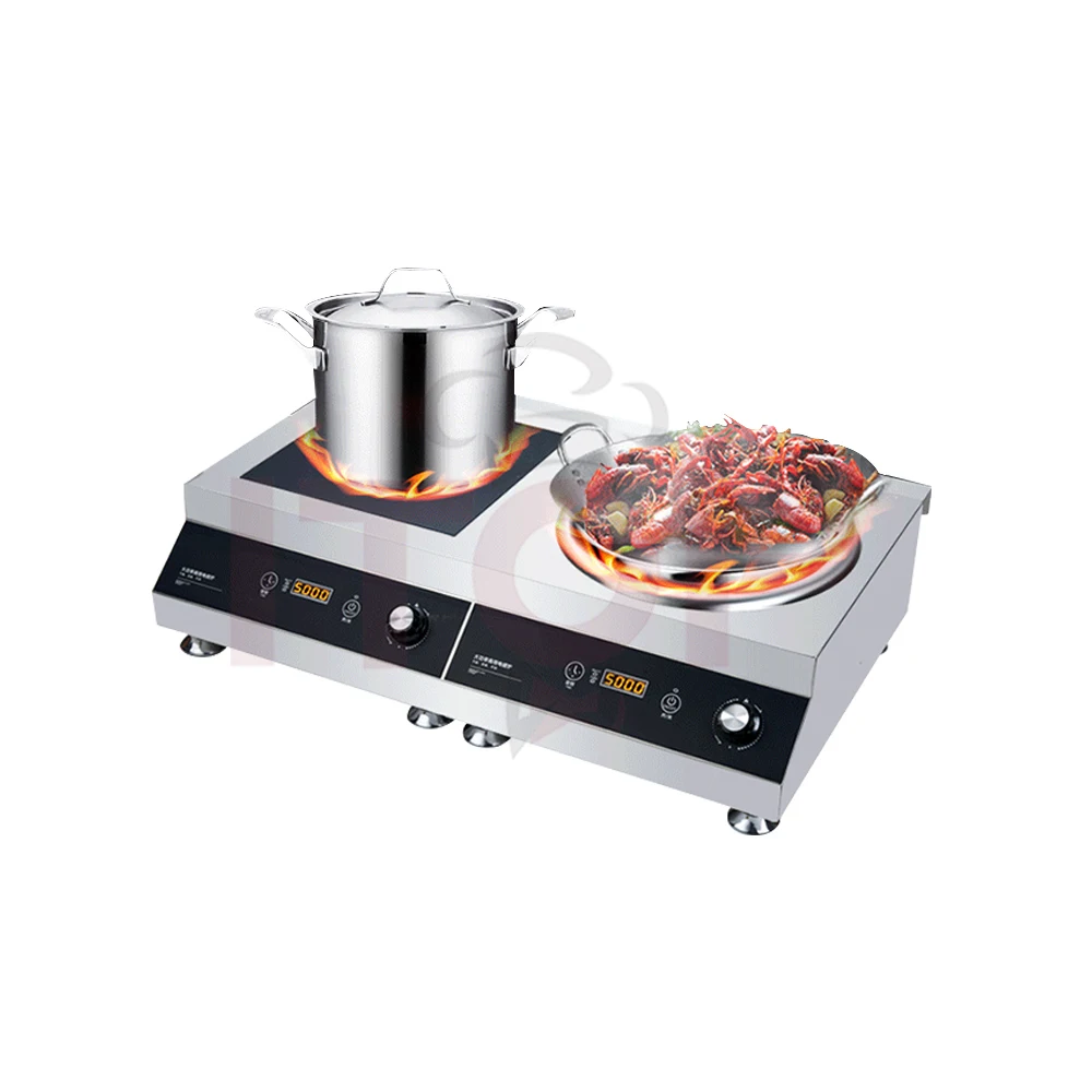 Commercial Induction Cooktop Electric Cooking Stove Stainless Steel Countertop Commercial Wok
