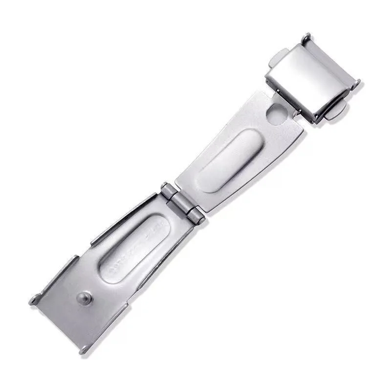 Unisex Silver Stainless Steel Watch Clasp Double Press Foldable Strap Clamp for Wristwatch Accessories