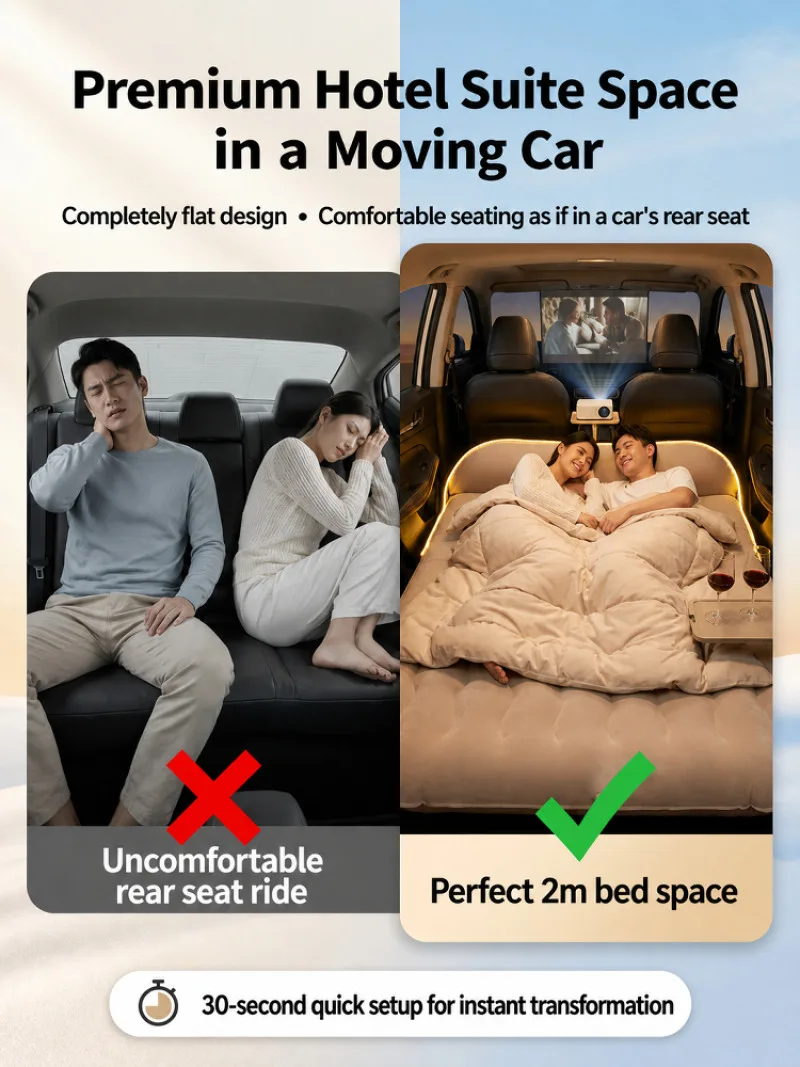 Universal Car Air Mattress Electric Inflatable Bed Back Seat Sleeping Pad Travel Camping Cushion for Home Outdoor Hiking Trave
