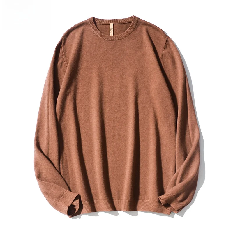 

Однотонный вязаный свитер унисекс с круглым вырезом, повседневный пуловер для мужчин и женщин, студенческий стиль, модный трикотаж