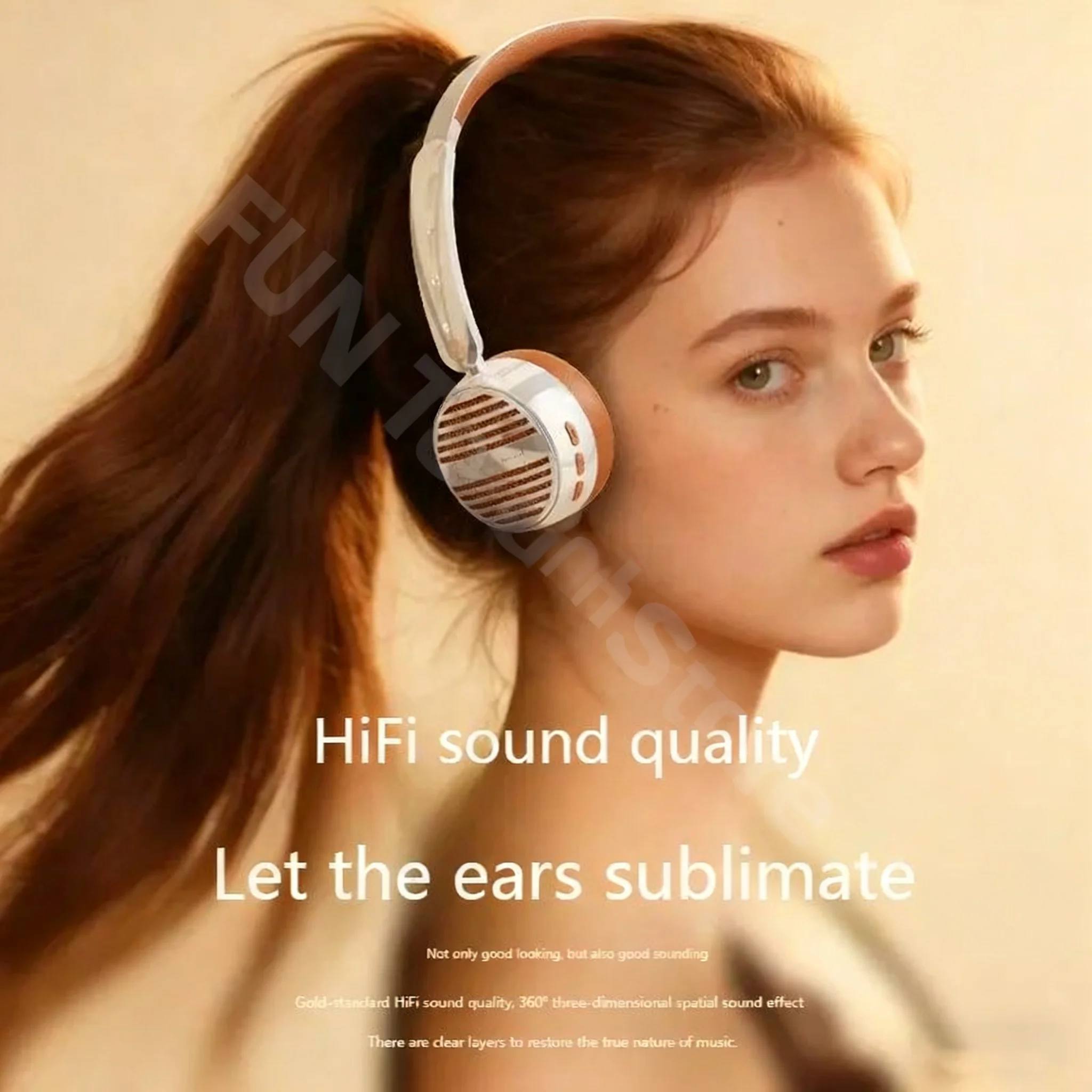 

Retro Over-Ear Wireless Headphones,Bluetooth 5.4,35mm Driver,HiFi Sound,ANC Noise Cancelling,Small Head Design,For Gaming/Music