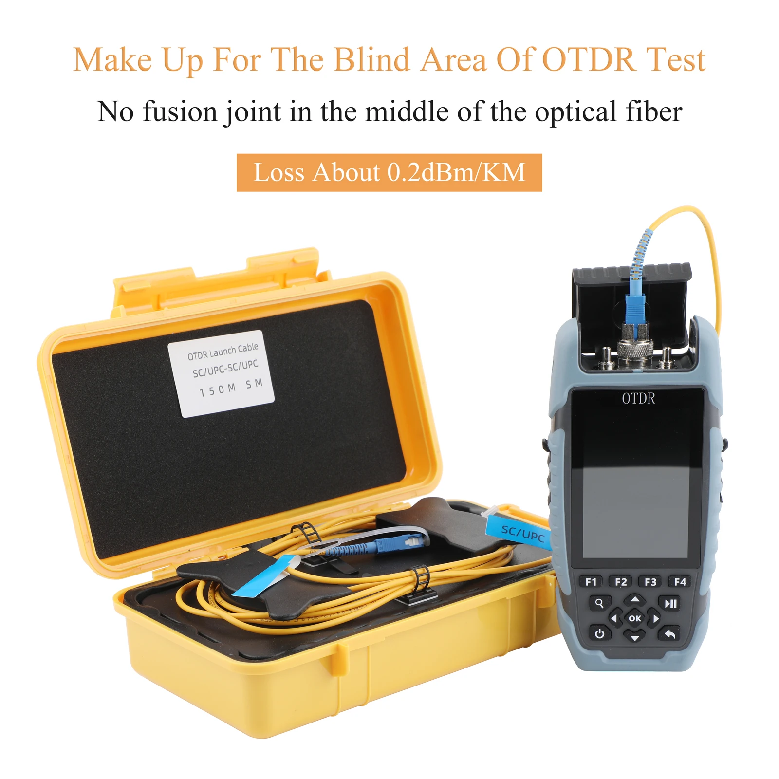 OTDR Launch Cable Test Tool Fiber Optic Cable Test Box OTDR Dead Zone Blind Zone Eliminator Single Mode APC/UPC 1310/1550nm