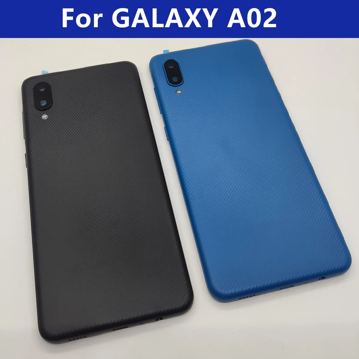 For A02 Housing Cover For Samsung Galaxy A022 A022F Battery back Cover Door Rear Panel Replacement With Side Buttons With Lens